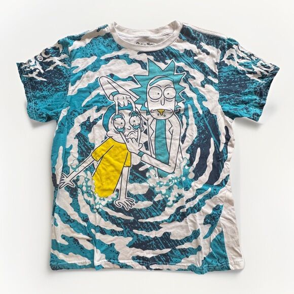 Rick and Morty Mens T Shirt Graphic Tee Blue Short Sleeve Size XL - Picture 1 of 7